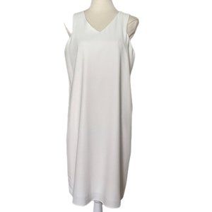 Catherine Malandrino White Lined Back Zippered Sleeveless Shift Dress 10